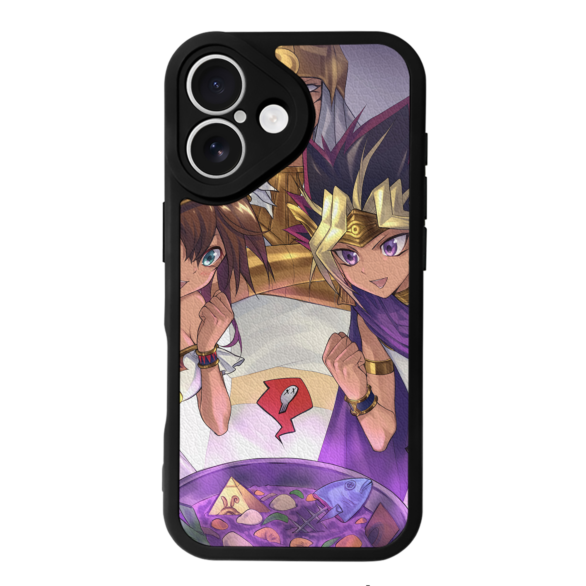 （画像用） 遊☆戯☆王 Yu-Gi-Oh! 【iPhone 16シリーズ対応】シリコンスマホケース（レザー調） 材質：シリコン